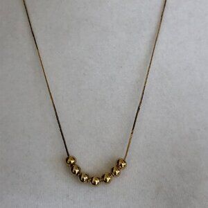 VINTAGE Gold Electroplate 7 Bead Serpentine Chain Necklace 23"